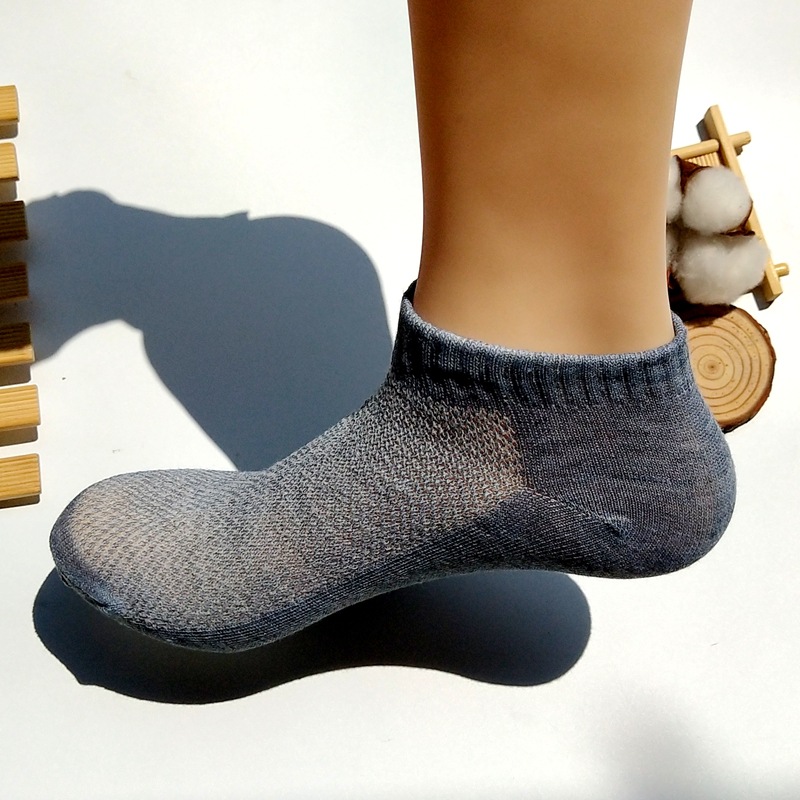 2025d Solid Color Mesh Summer New Low-Cut Boat Cotton Casual Men's Socks_voghion.com