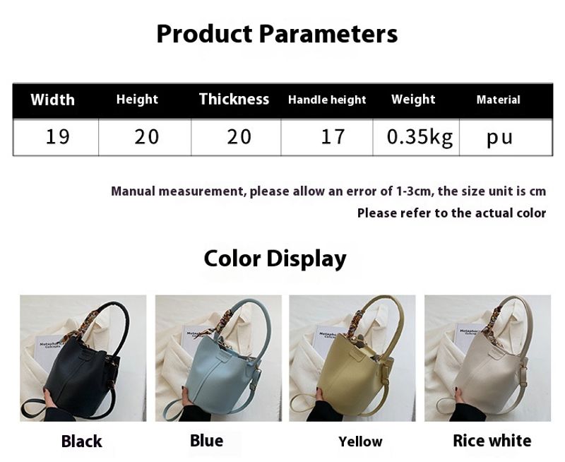 Nuovo per le donne alla moda e di alta qualità sciarpa di seta semplice borsa a tracolla secchiello tenuta a mano_voghion.com