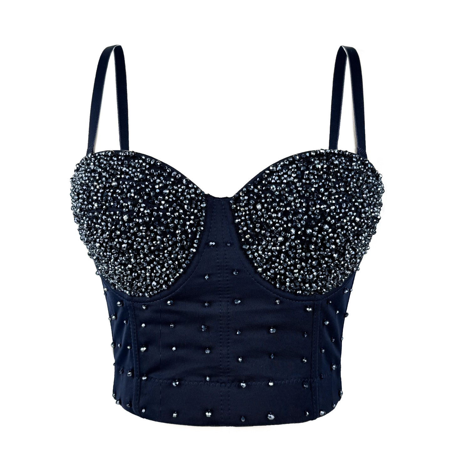 Women's Clothing Shiny Beads Handmade Herringbone Bra High End Outer Wear Small Camisole Herringbone Bra