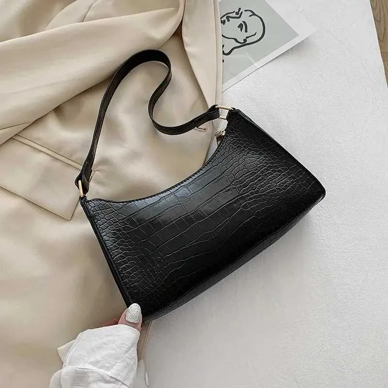 French Style Shoulder Bags Simple PU Leather Armpit Purse Small Handbag Underarm Ba241104_voghion.com