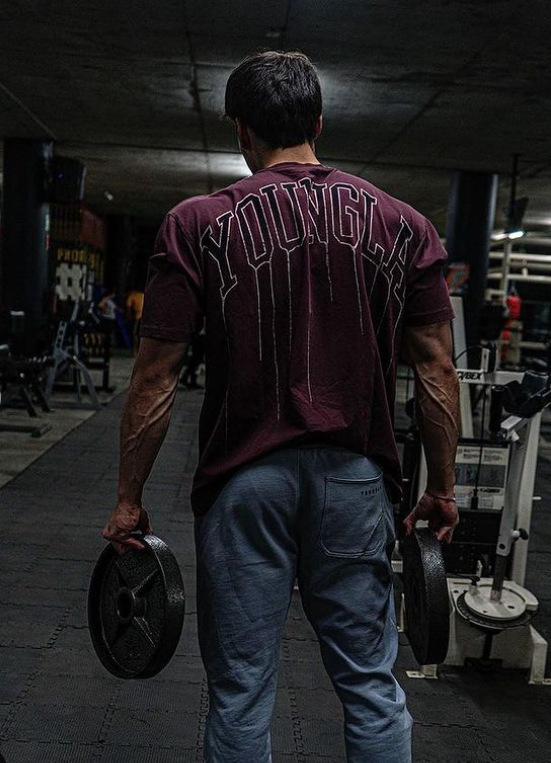 T-shirt ampia estiva da uomo in cotone girocollo casual fitness corsa sportiva a maniche corte da uomo_voghion.com