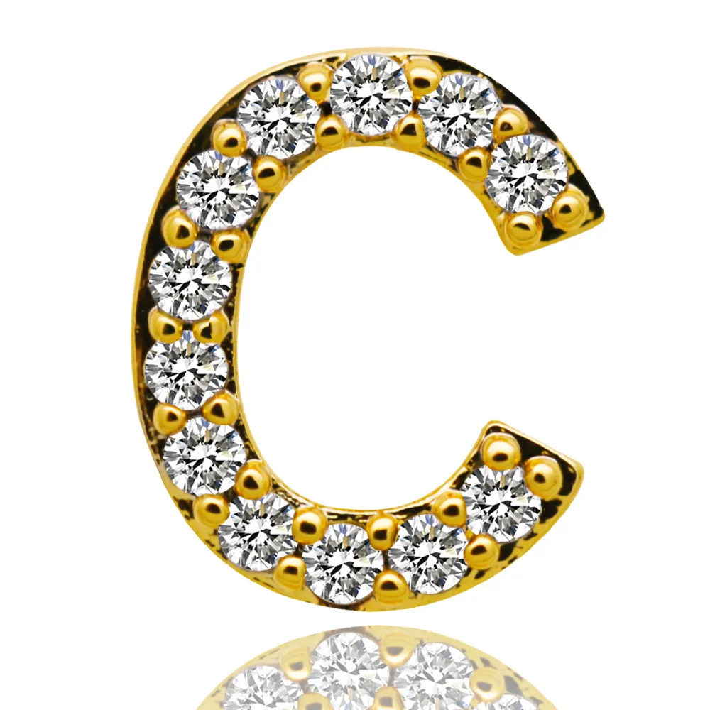 & Oro bianco ghiacciato A-Z Lettera personalizzata Grillz Full Dia fai da te Fang Grills Dente inferiore Cap Hip Hop Dentale Bocca Denti_voghion.com