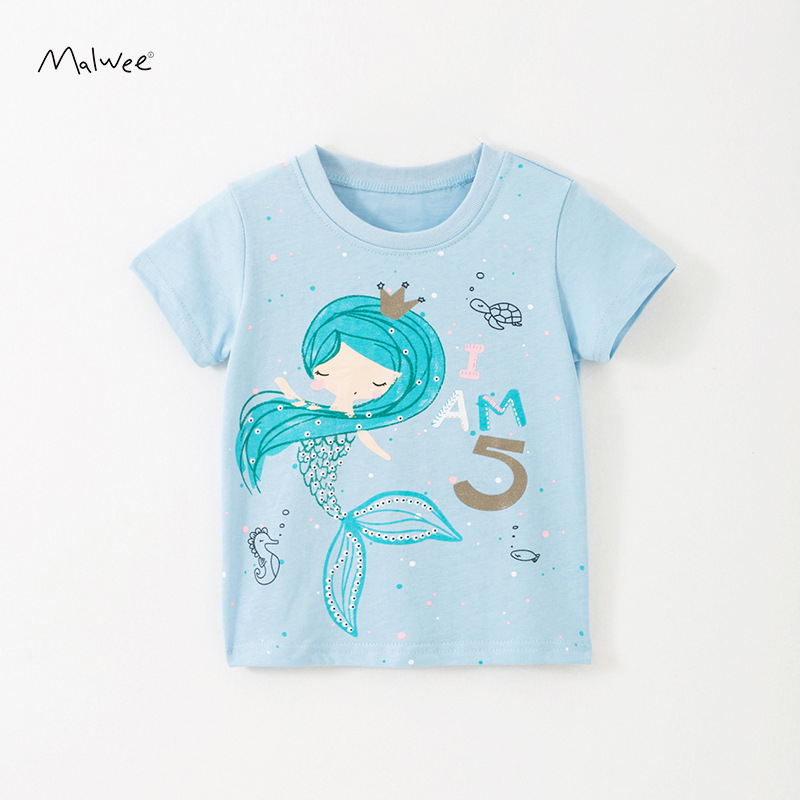 French Elegance Malwee Clothing New Short Sleeve For Girls Summer European And American Brand Children's T-Shirt One Piece Dropshipping_voghion.com
