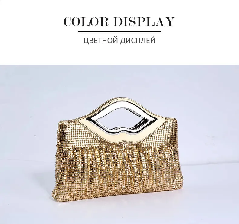 Womens Purse And Handbag Black Gold Sier Evening Sequin Shoulder Bag Female Wedding Clutch 240820_voghion.com