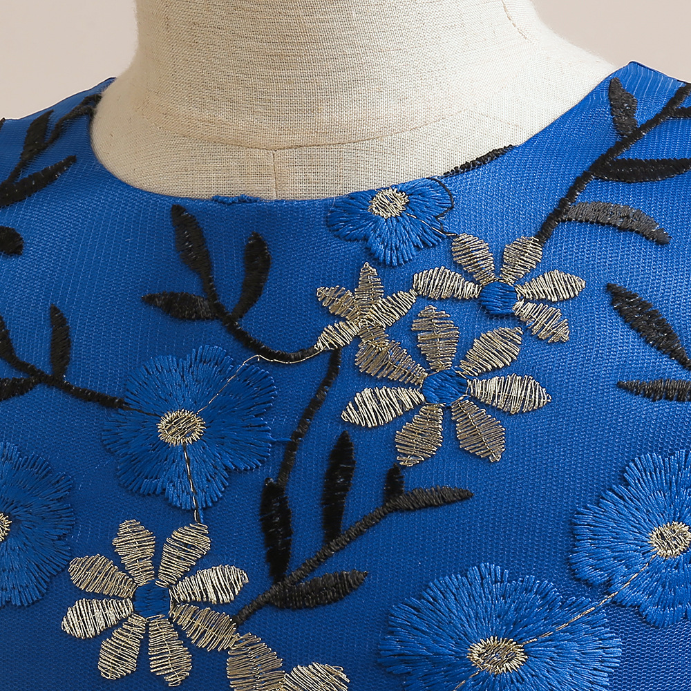 Kinderkleidung neues Mädchenkleid Prinzessinnenkleid mittlerer und großer Kinder besticktes Netzkleid Kinderferienleistungskostüme_voghion.com