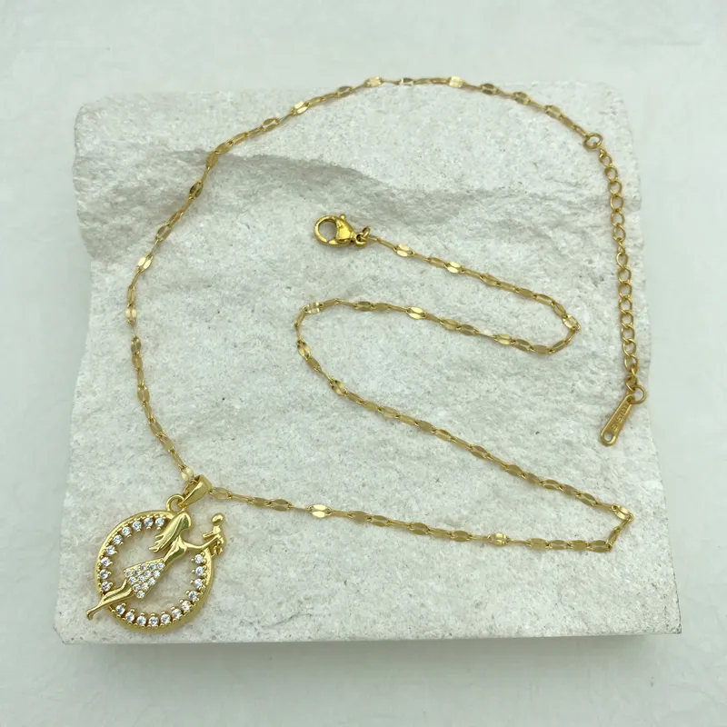 Collana con ciondolo mamma e bimbo in zircone placcata oro_voghion.com