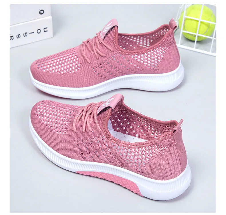 Flat Casual Fashion Breathable Mesh Vulcanized Shoes Women Sneakers Summer Ladies Boat Shoe atos Para Mujer_voghion.com