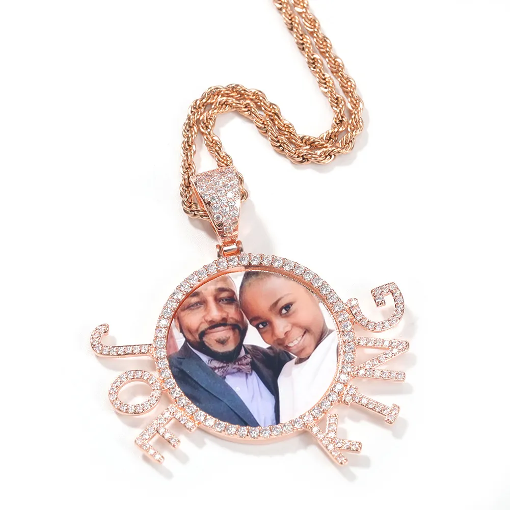 8 Styles Fine Quality Custom Photo Pendant Necklace Cubic Zircon Hip Hop Personalized DIY Picture Jewelry Bijoux_voghion.com