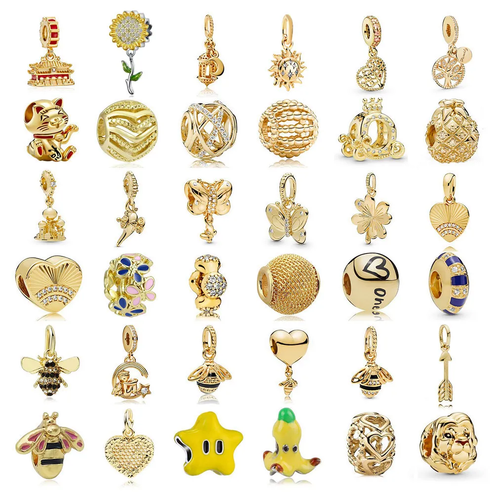 Breloque chat chanceux argent or pour bracelet européen_voghion.com