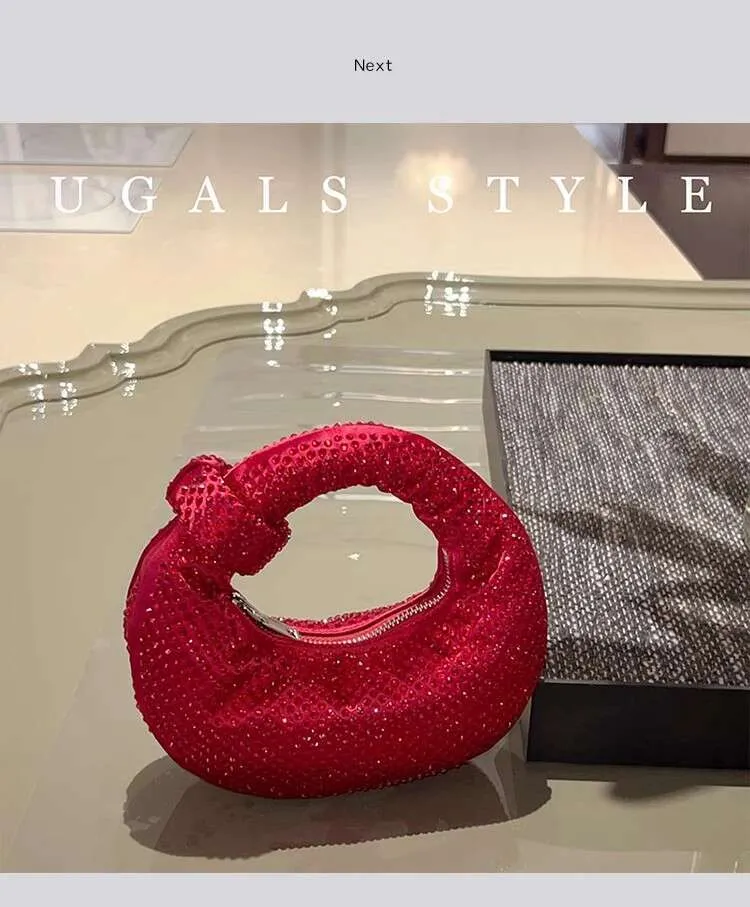 Borsa a tracolla da donna in raso con pochette da sera in cristallo lucido Dias, da sposa e da festa_voghion.com