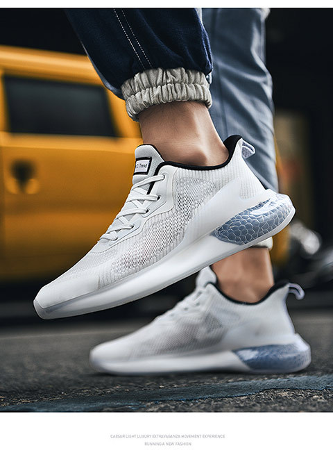 2024 Spring New White Shoes Breathable Mesh Sports Shoes Popcorn Soft Sole Men's Shoes Cross border Supply Trendy Shoes for Men_voghion.com
