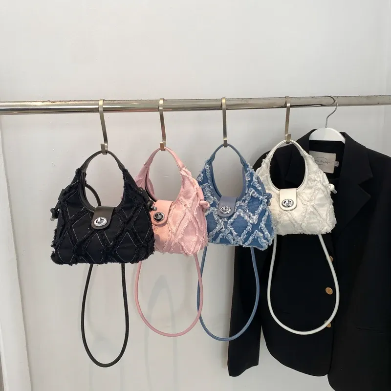 Hobo měkká džínová taška přes rameno malá crossbody taška pro ženy značkové módní kabelky totes_voghion.com