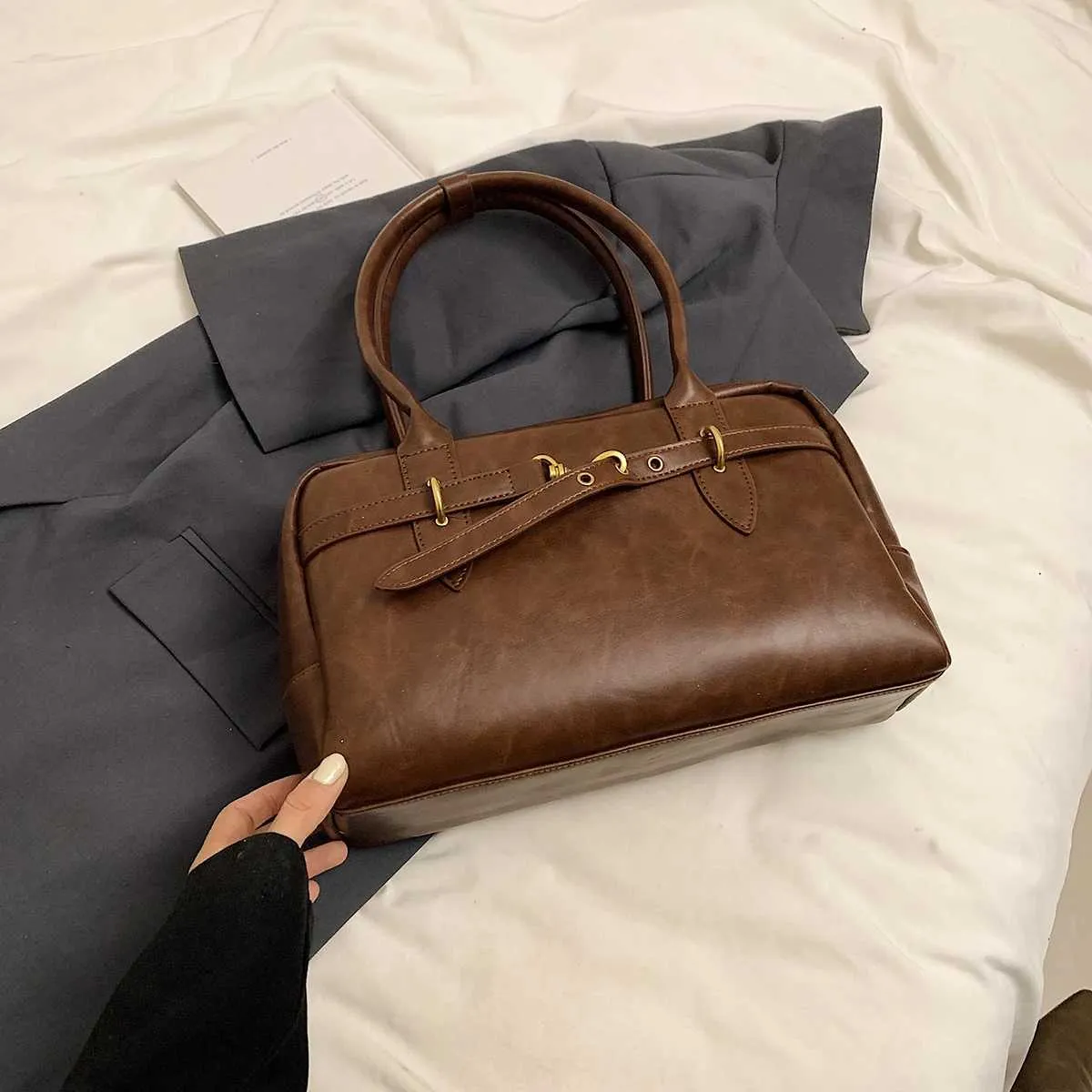 Pu lederen schoudertas dames koreaanse crossbody handtas stijl_voghion.com