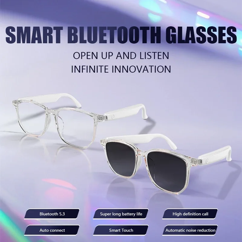 Smart Glasses AI Bluetooth Call Translation Voice Assistant Glasses UV Protection Sunglasses Anti Blue Ray Eyeglasses_voghion.com