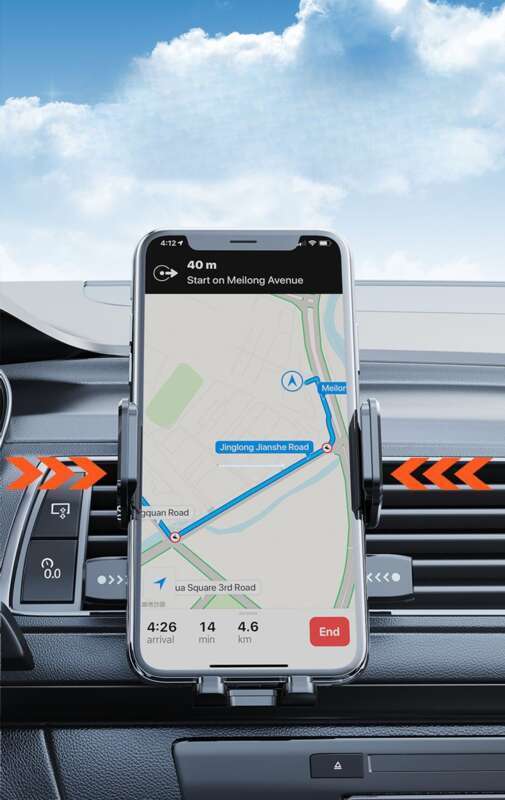 kokkupandav ja pöörlev näidikupaneel, auto õhu väljalaskeava, fikseeritud mobiiltelefoni kronstein_voghion.com