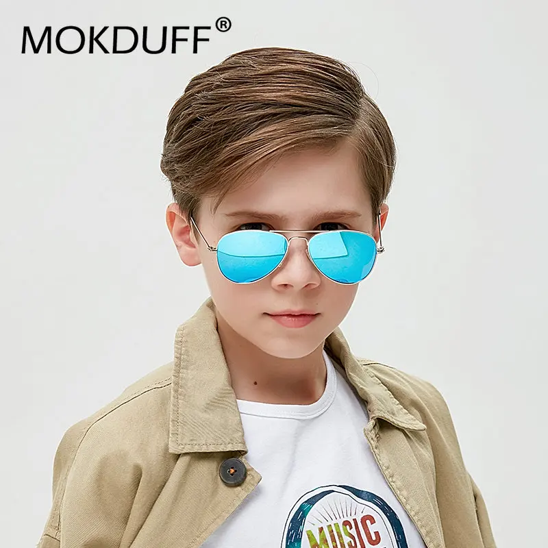 Kids Classic Polarized Sunglasses Boys Colorful Lens 5-12 Year Mirror Children Glasses Metal Frame Eyeglasses UV400