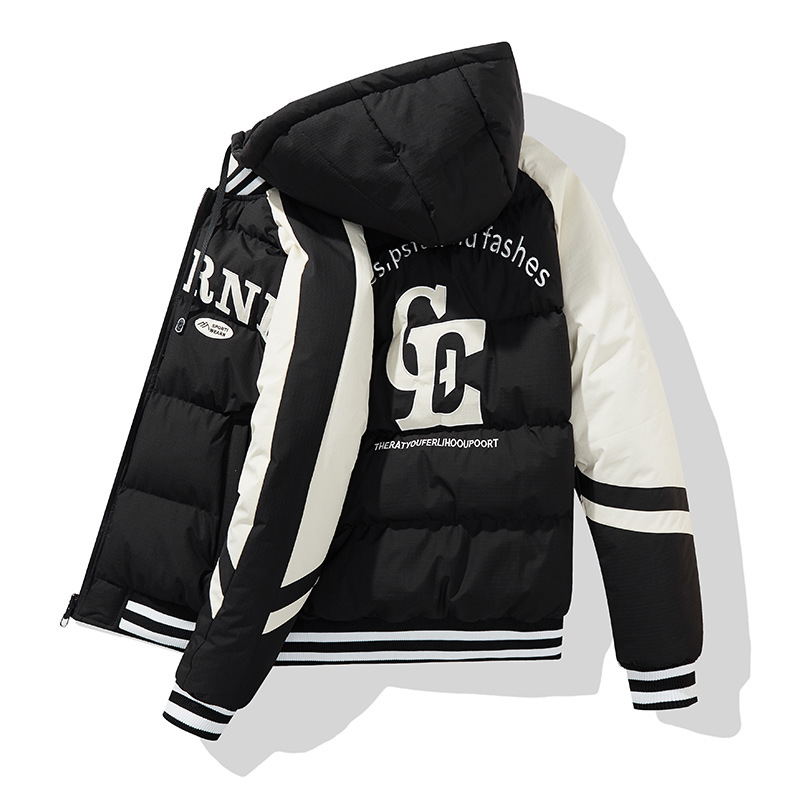 Winter velvet men, thickened warmth, cold and wind resistance, trendy double-sided wearing jacket for teenagers, hooded