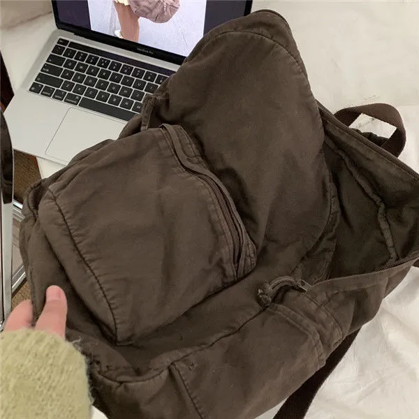 Vintage Backpack For Canvas Women Rucksack Zipper Casual Medium-Capacity Preppy Style Female Bag_voghion.com