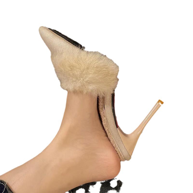 Mao High Slim Heel Sandalen für Oberbekleidung 2023 Frühling und Herbst Neue vielseitige französische spitze Halbschuhe Damentrend_voghion.com