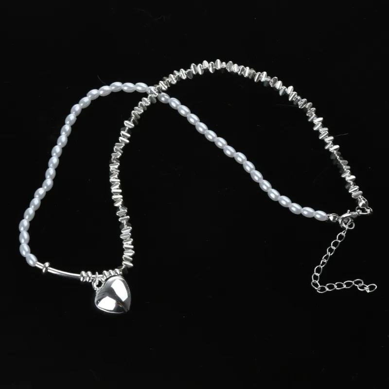 Chains Sweet Cool Heart Stackable Necklace Temperament Clavicle Chain Collar_voghion.com