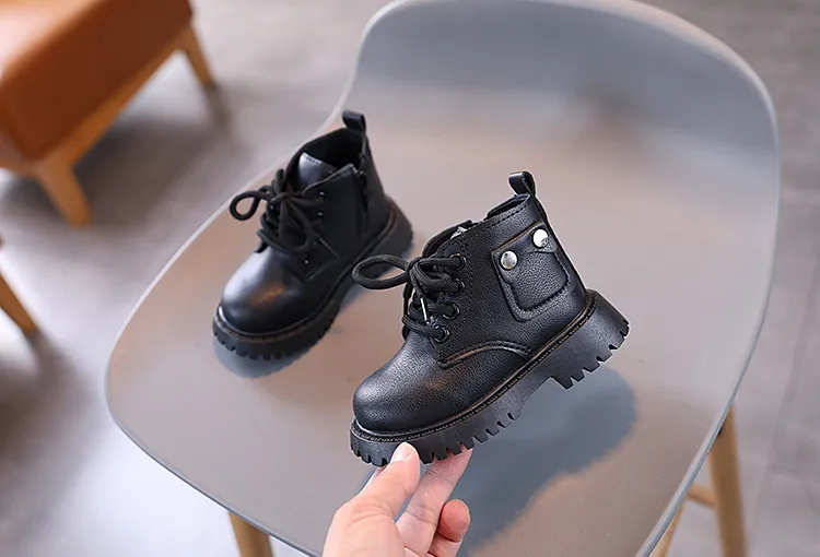 Lasten PU-nahkaiset talvikengät pojille ja tytöille, liukumattomat taaperoiden lyhyet lumikengät, Littlesprouts-koot 21–30_voghion.com