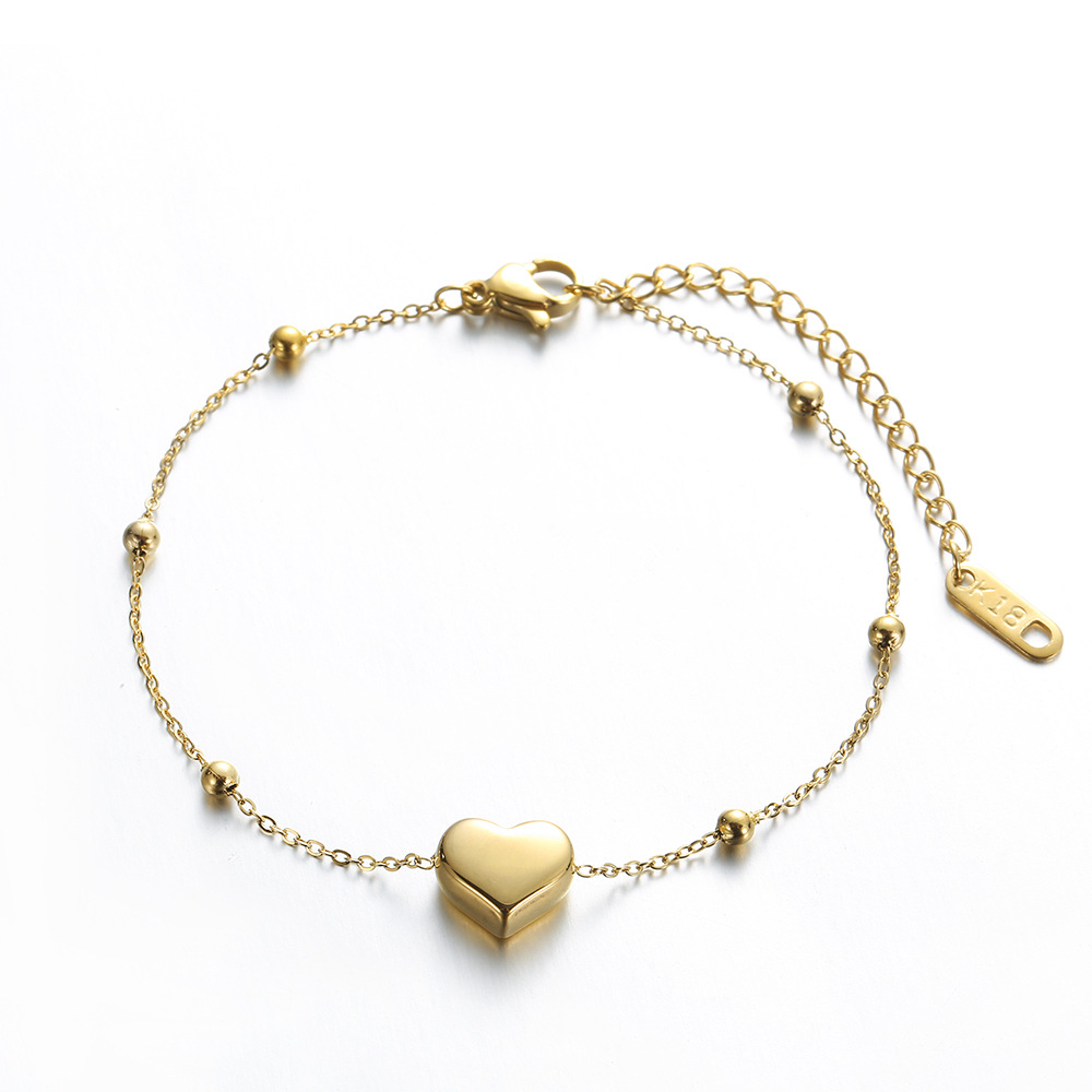 Heart Charm Bracelet For Women Titanium Steel Fashion Jewellery_voghion.com