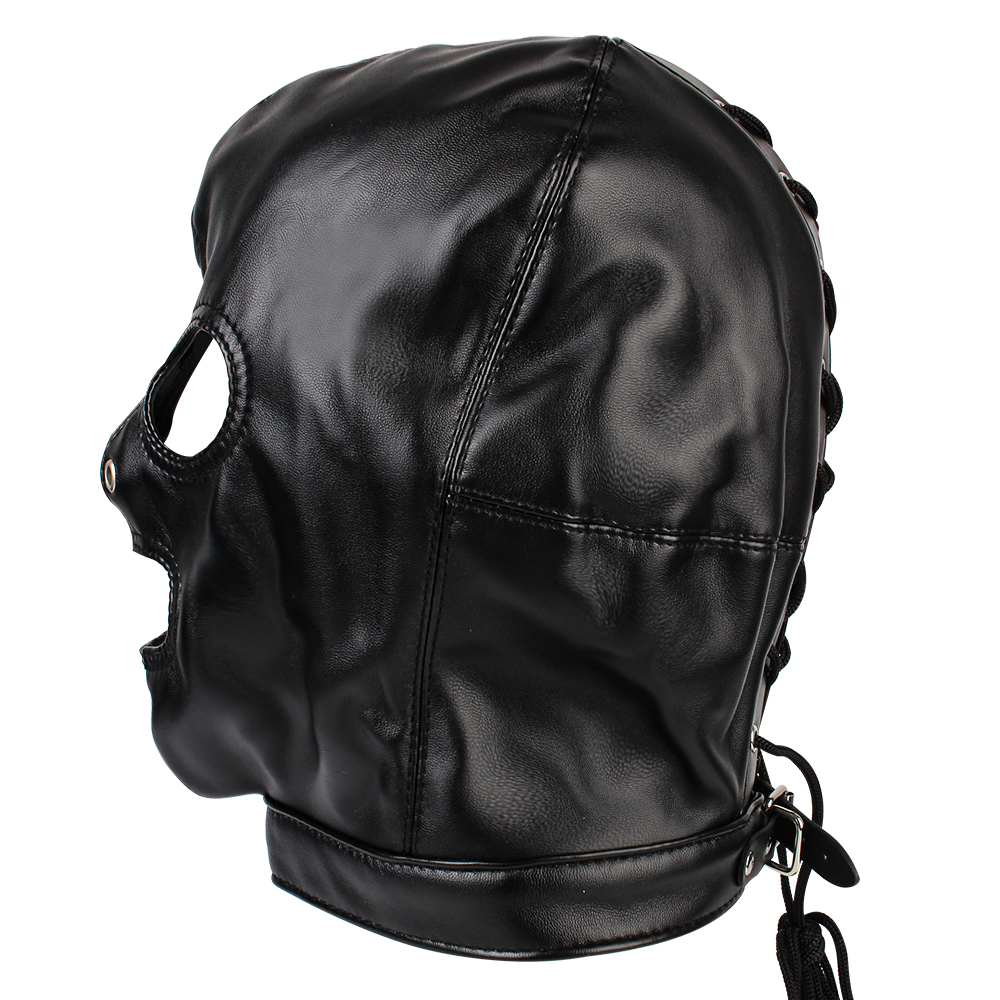Erotic Hooded Mask For Couples Fetish Leather Headgear Accessory_voghion.com
