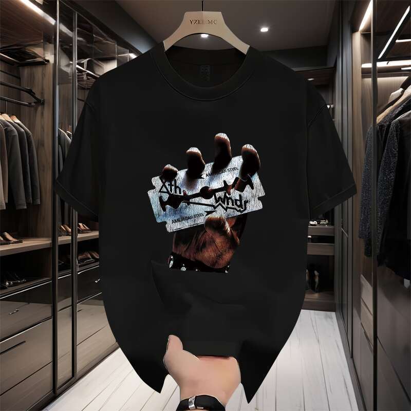 T-shirt uomo in cotone con stampa creativa vestibilità comoda_voghion.com