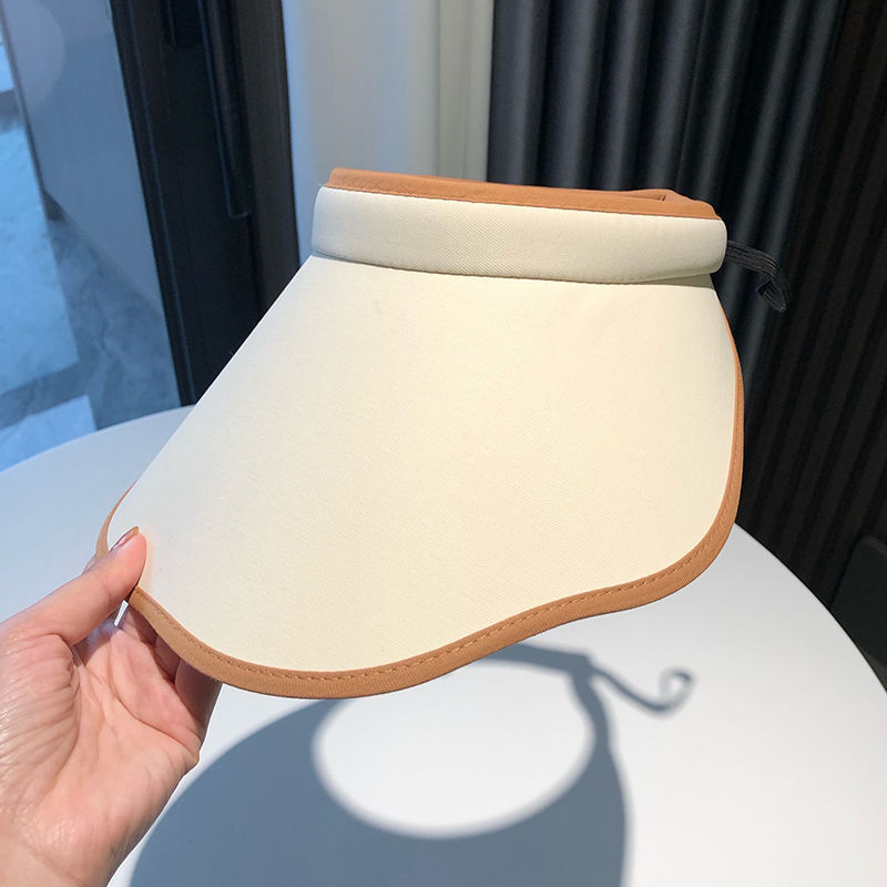 Summer UV resistant flower petal edge seaside empty top hat for women's Korean version travel, face blocking large brim_voghion.com
