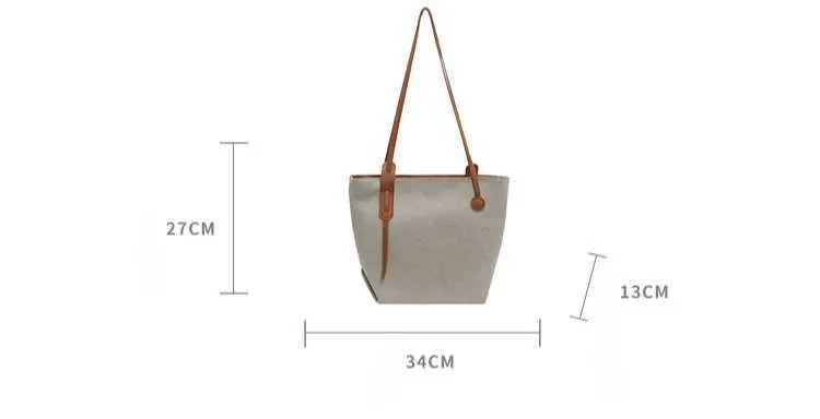 Borsa tote e borsa a spalla da donna in tela versatile casual_voghion.com