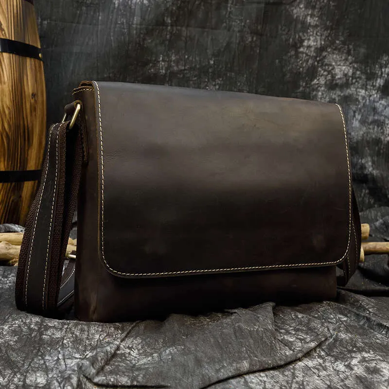 Vintage Crazy Horse Aktentaschen Laptop Büro Für Männer Abdeckung Messenger herren Leder Tasche Computer Taschen_voghion.com