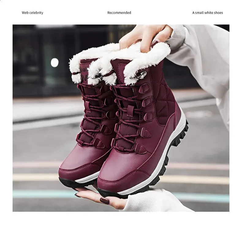 Enkel Dames Winterschoenen Houd Warm Antislip Zwarte Sneeuw Dames Veterlaarzen Chaussures Femme Laarsjes Dames Platte Laars_voghion.com