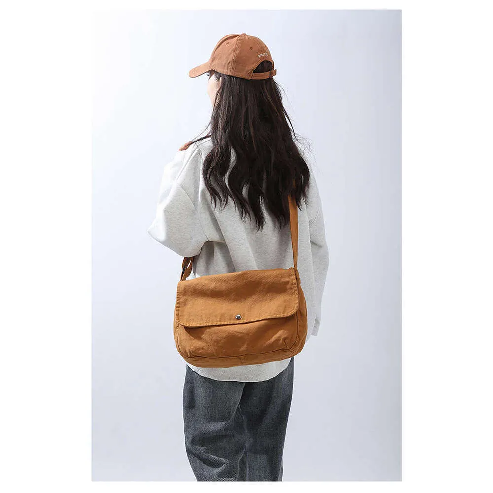 Borsa a tracolla minimalista in tela di cotone set borse donna_voghion.com