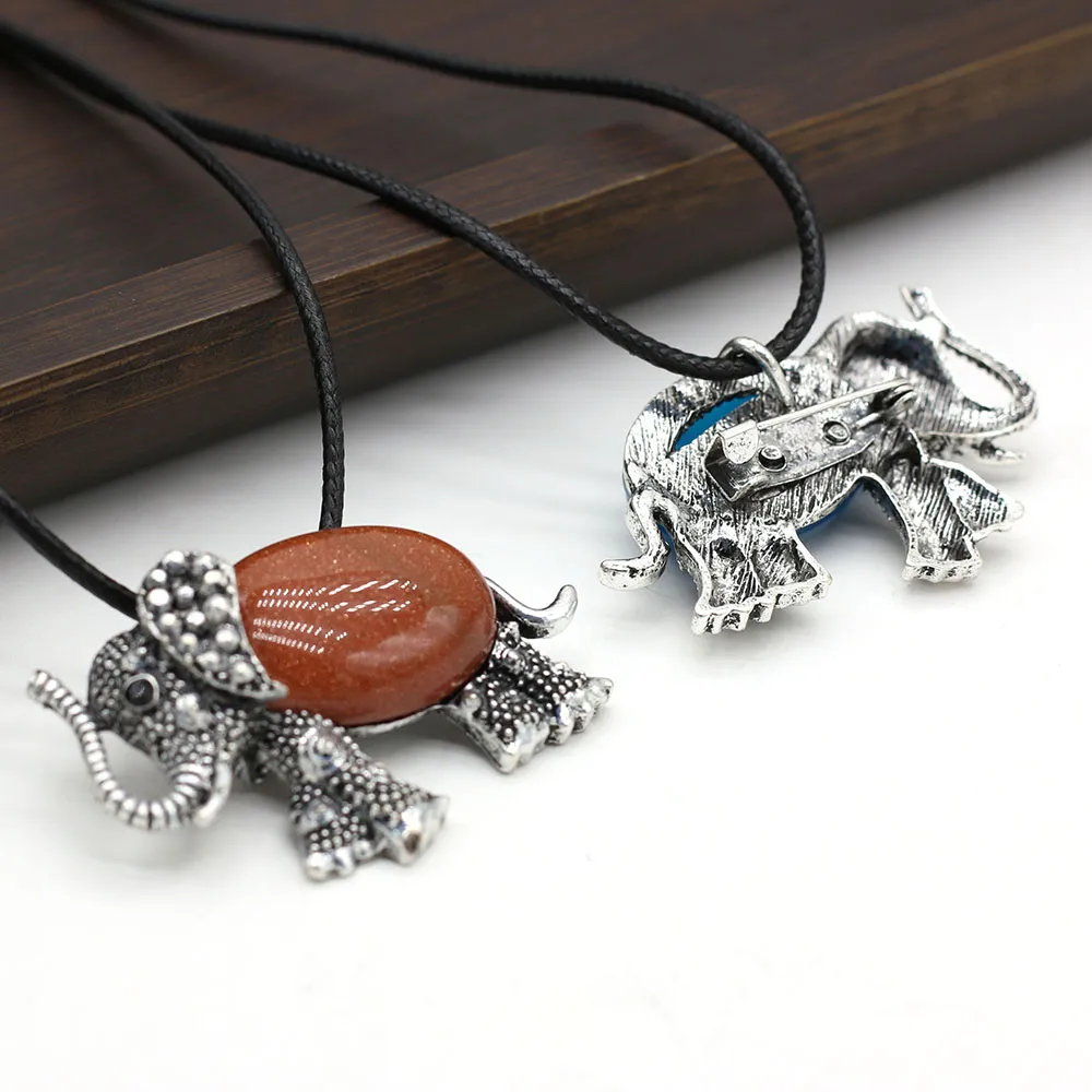 Collana con ciondolo elefante vintage per donna con gemme_voghion.com