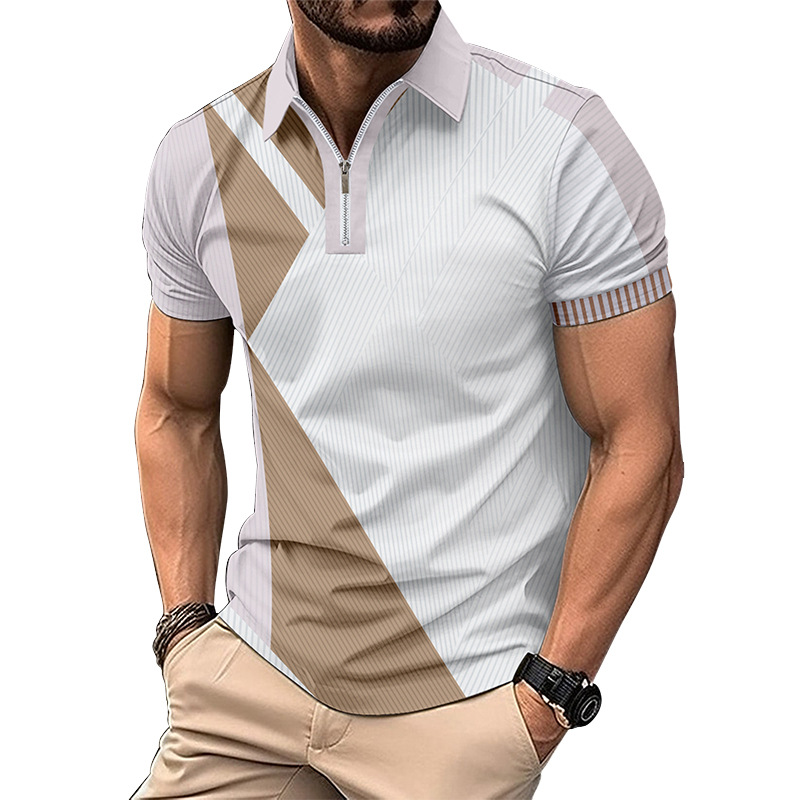 Herrenbekleidung Revers Mode Slim Fit Farblich passendes Herren-T-Shirt POLO-Shirt_voghion.com