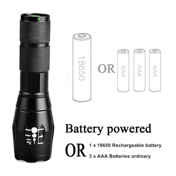 2x Extrem Hell Lampe de Poche Zoom USB Aufladbar LED_voghion.com