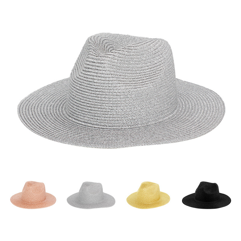 Vintage Silver Thread Shimmer Straw Cowboy Hat For Women & Men_voghion.com