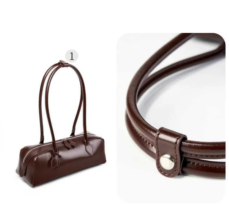 Genți de umăr coreene din piele naturală Hifashion pentru femei, genți de mână cu mâner lung, tip cârnat, pentru femei_voghion.com