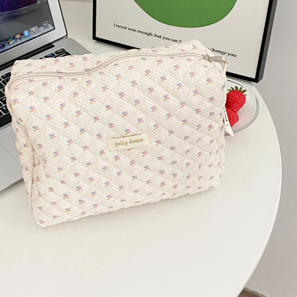 Mini trousse de maquillage imprimée pour femme, étui de rangement matelassé pour cosmétiques, sac portable pour pièces de monnaie, articles divers, porte-cartes de crédit_voghion.com