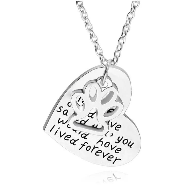 Collana con impronte di zampe di cane, ciondolo a forma di cuore, regalo di simpatia per animali domestici, consegna a domicilio, gioielli, collane, penda Dh5Tg_voghion.com