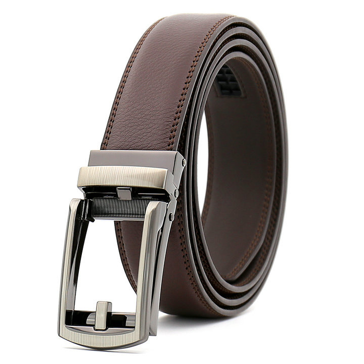 New Hot Selling Belt for Men's Imitation Needle Buckle Automatic Buckle Belt Size Three Good Leather Cowhide Belt_voghion.com