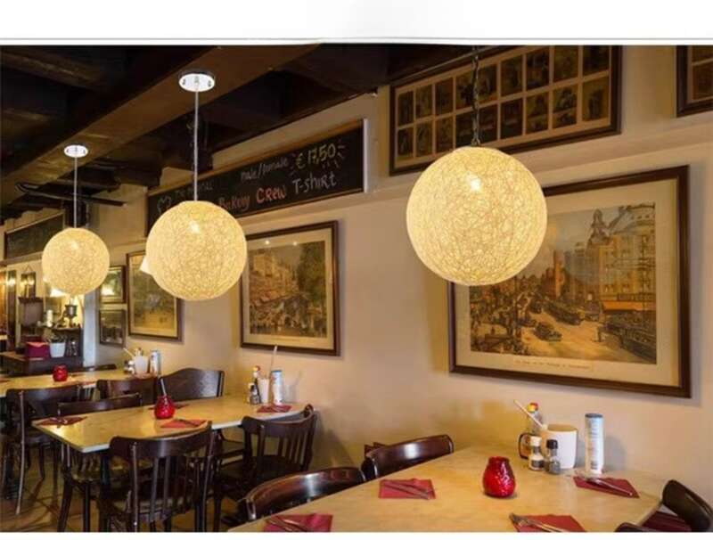 【 5671 People's Collection 】 Lampshade, Rattan Ball Fabric Shell, DIY Accessories, LED Light Bulb,_voghion.com
