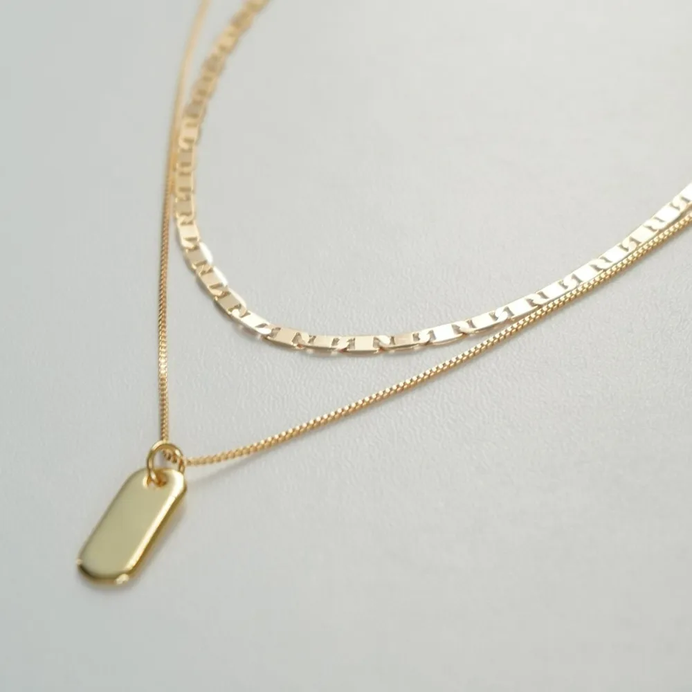 Colliers pendentifs 2023 Collier ovale multicouche en acier inoxydable tendance pour femmes Chaîne géométrique couleur or_voghion.com