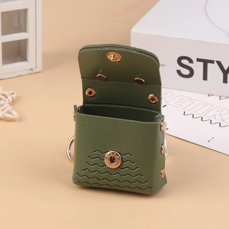 Creative Leather Frog Coin Purse Car Key Chain Pendant Bluetooth Headset Cute Keychain Mini Storage Bag_voghion.com