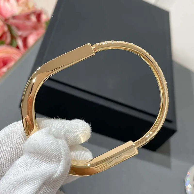 Armbänder Lock Herren Damen Armreifen Silber Roségold Titan Stahl Schmuck 17cm Diamant Schmuck Designer für Frauen Armband_voghion.com