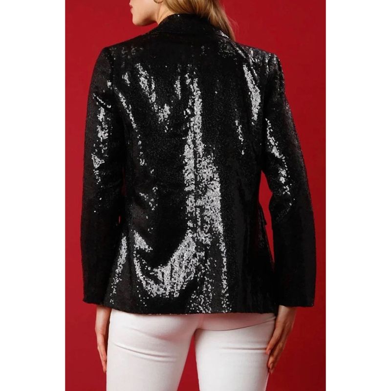 Damenbekleidung Herbst und Winter Weihnachten neuer lockerer Anzug INS Pailletten Party mehrfarbige Tops für Frauen_voghion.com