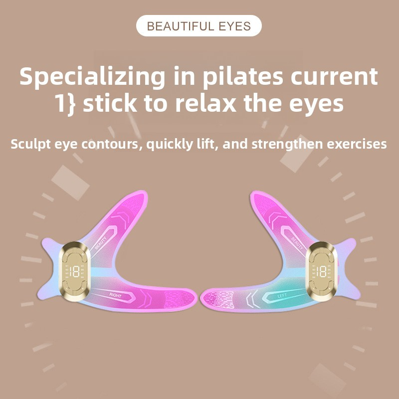 Appareil de beauté pour les yeux à microcourant - Atténue les ridules et les cernes pour un effet liftant et raffermissant (Masseur pour les yeux et le visage)_voghion.com