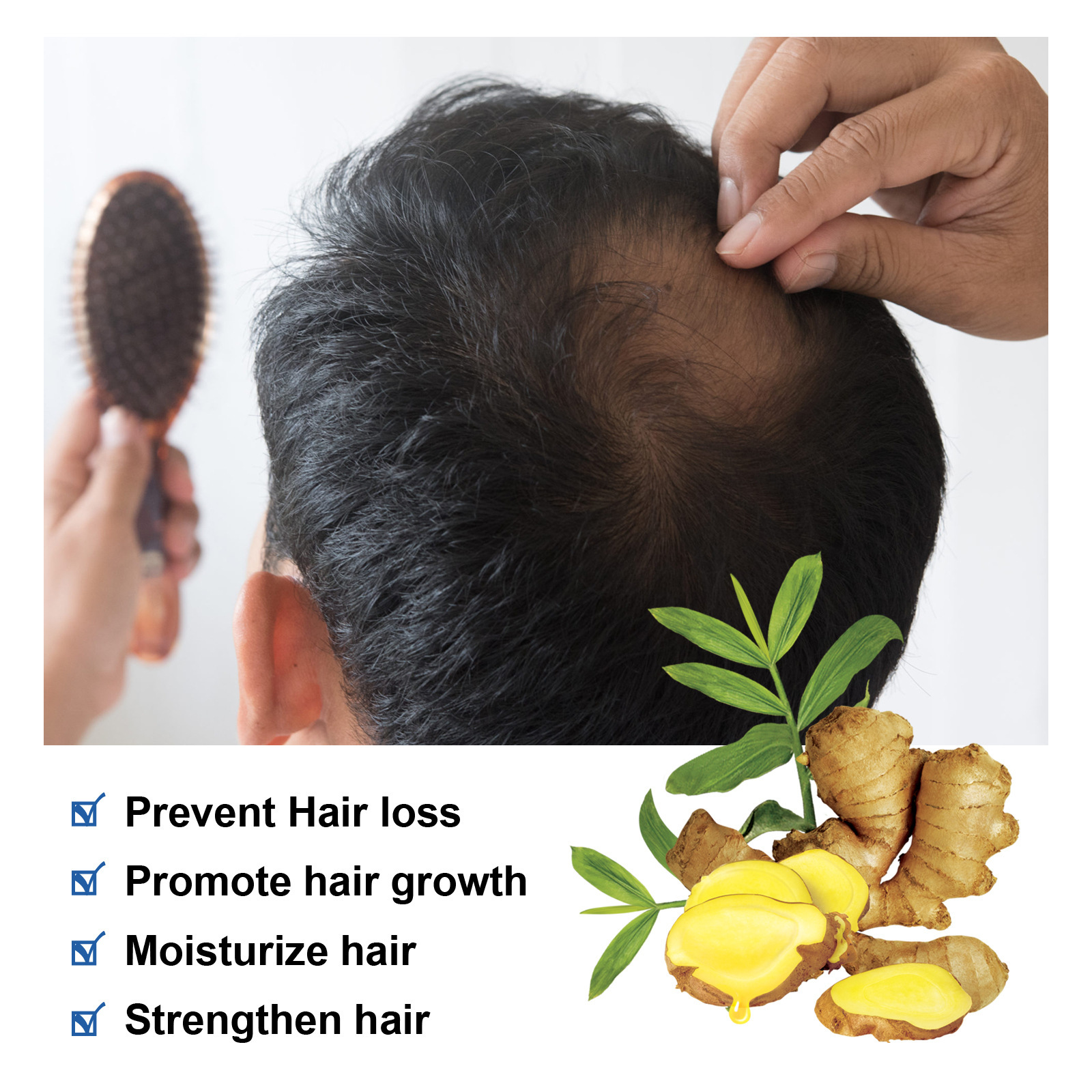 South Moon Ginger Series Kopfhautpflege – Reinigung, Pflege, Fixierung der Haarwurzeln und für dichtes Haar_voghion.com