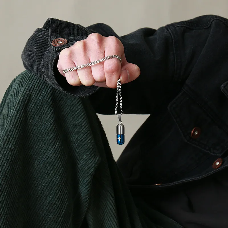 Lanci od nehrđajućeg čelika s privjeskom i šupljim kućištem za muškarce i žene, urna za kremiranje, križ, nakit za uspomenu_voghion.com