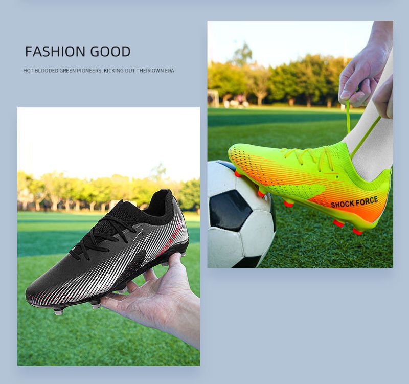 Soccer shoes Men's AG long spike broken nail student indoor artificial grass game training sneakers_voghion.com
